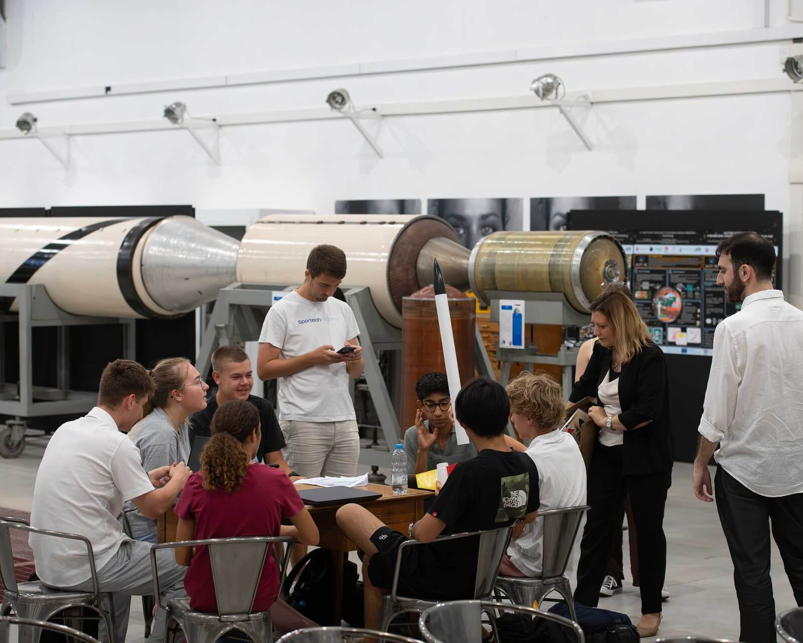 Students in class during the Aerospace Engineering summer program at Sportech Academy in Rome