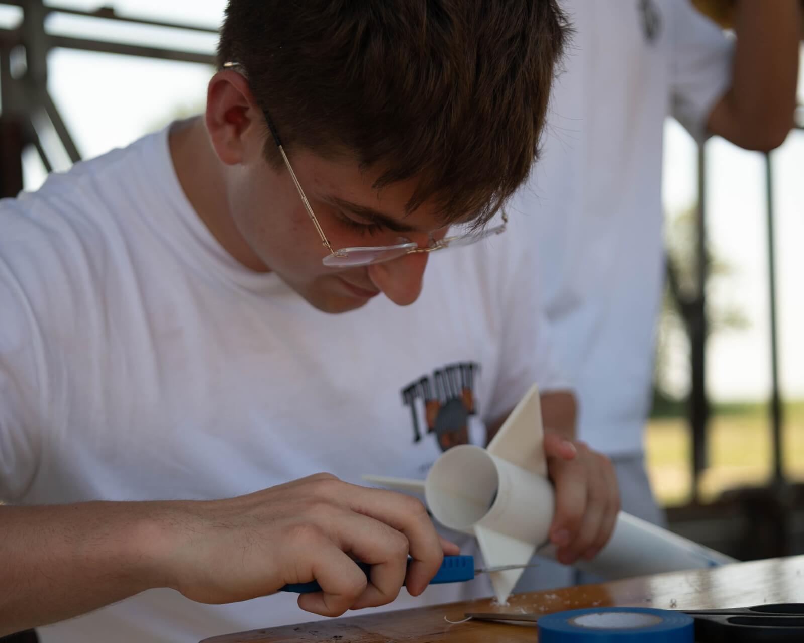 Students in class during the Aerospace Engineering summer program at Sportech Academy in Rome