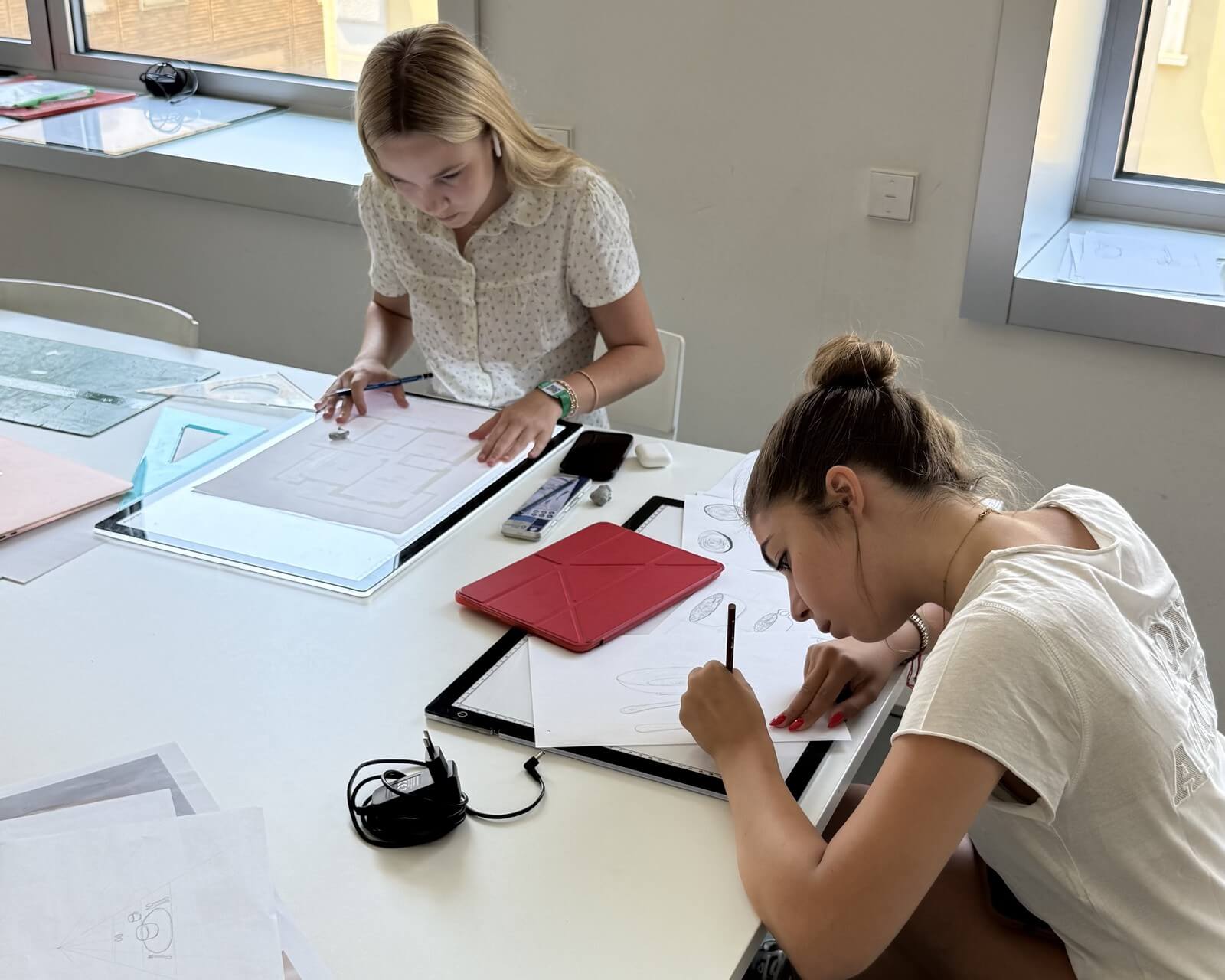 Students in class during the Architecture and Urban Design summer program at Sportech Academy in Milan