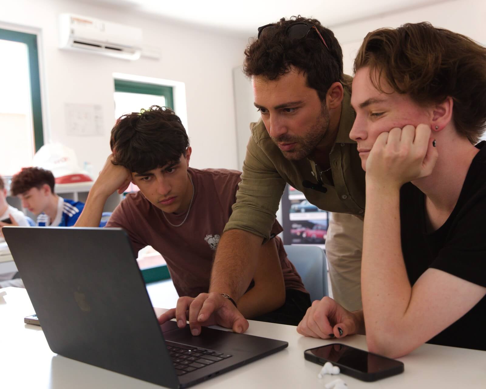 Students in class during the Automotive Design summer program at Sportech Academy in Milan