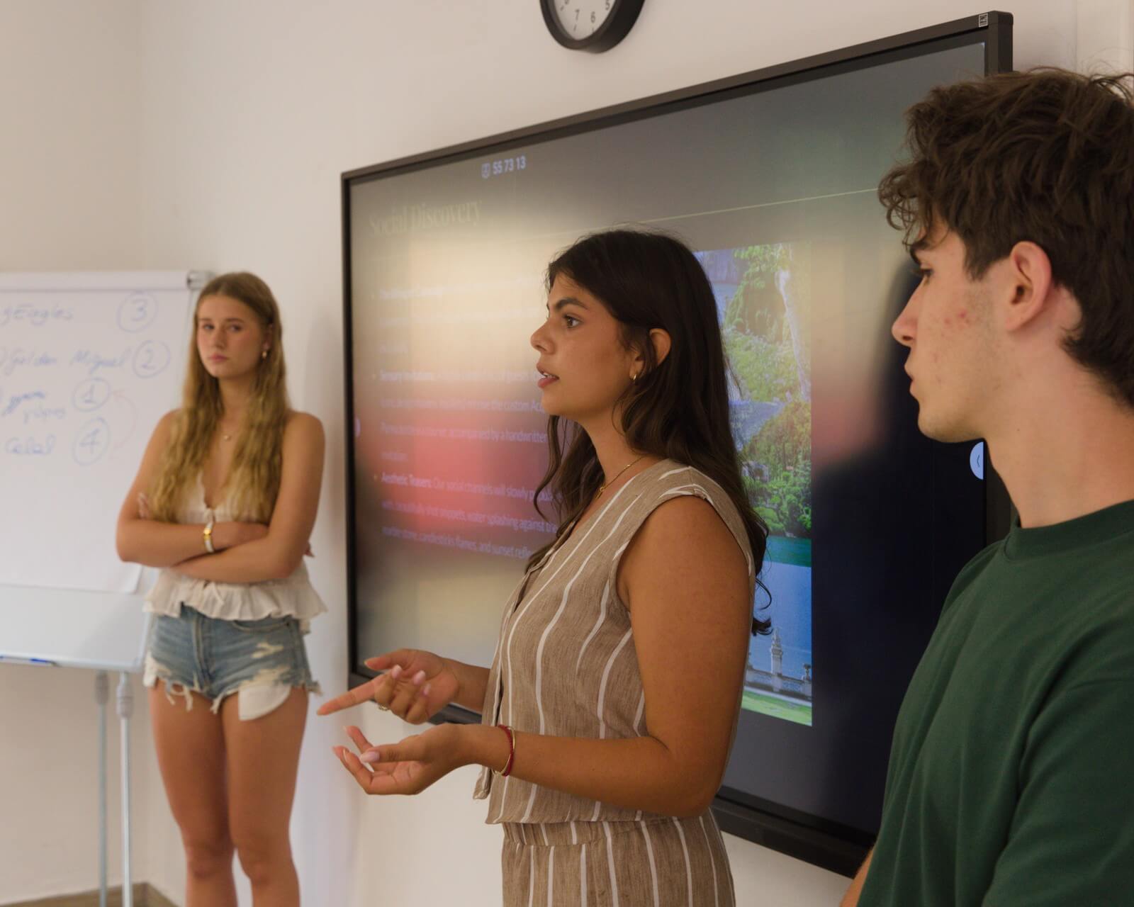 Students in class during the Business of Luxury Goods summer program at Sportech Academy in Milan