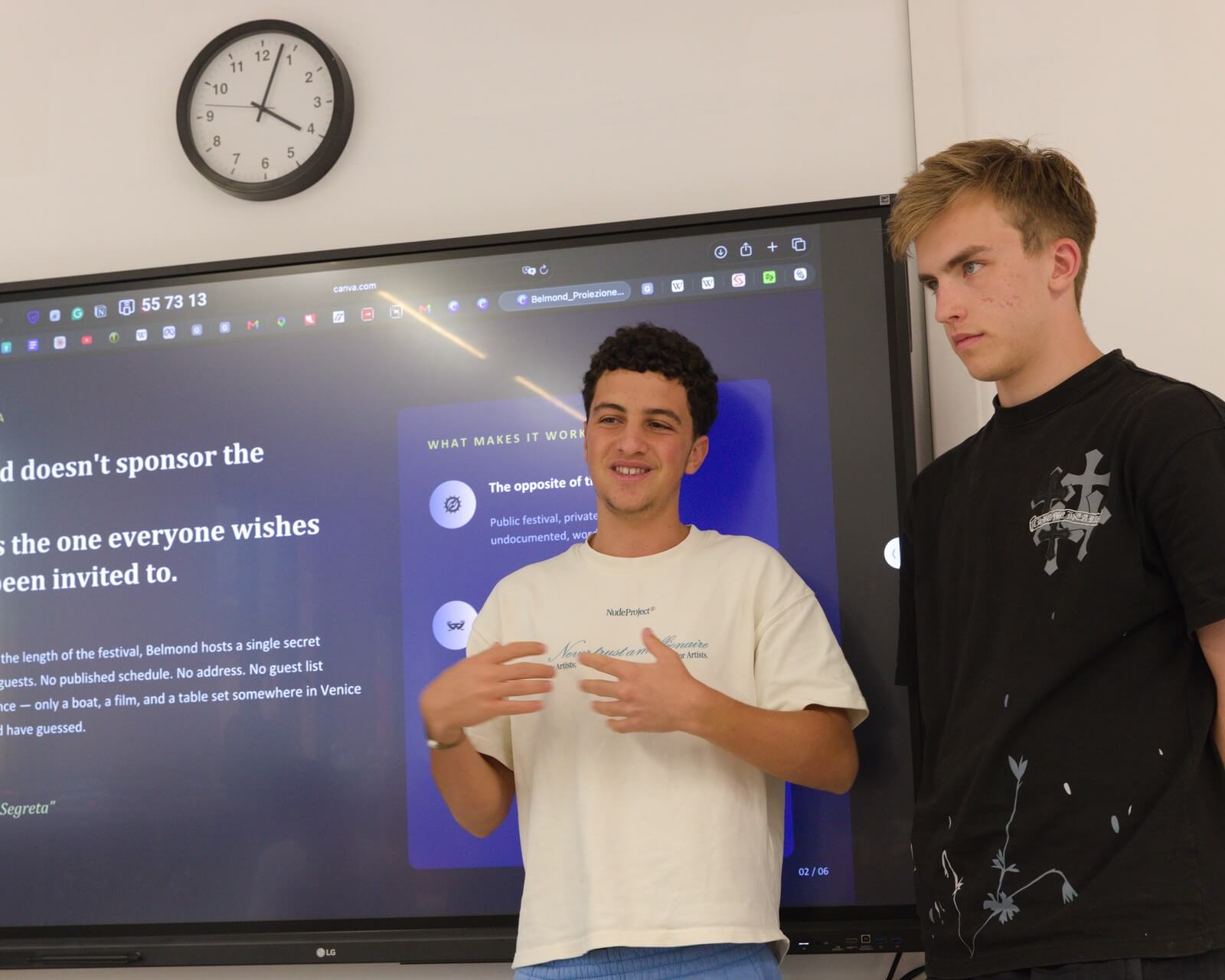 Students in class during the Business of Luxury Goods summer program at Sportech Academy in Milan