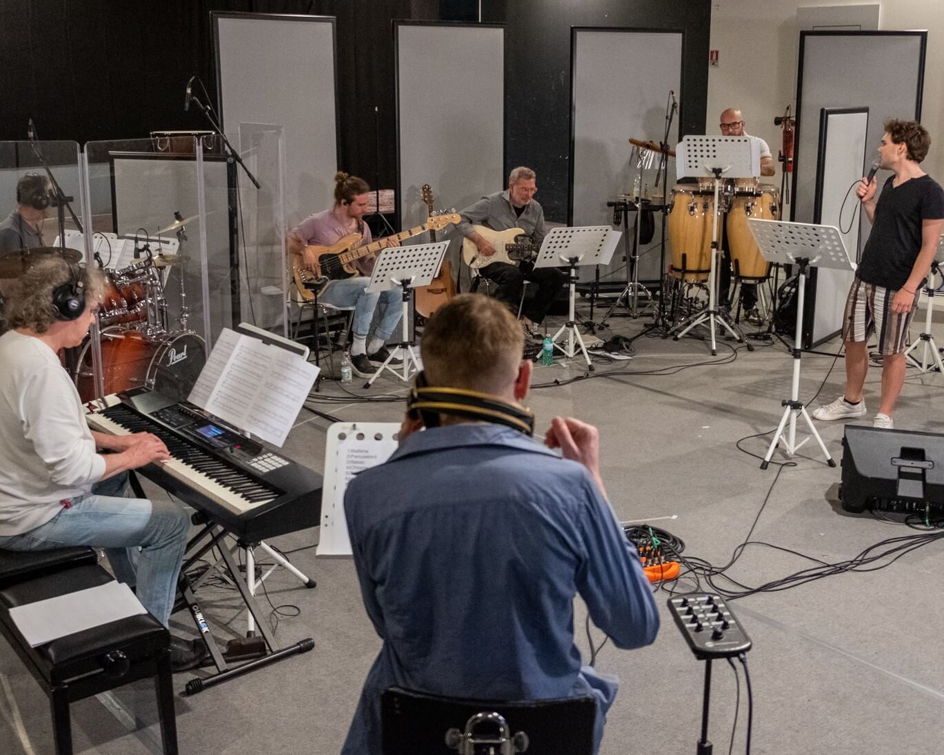 Students in class during the Music Innovation Voice and Orchestra summer program at Sportech Academy in Venice